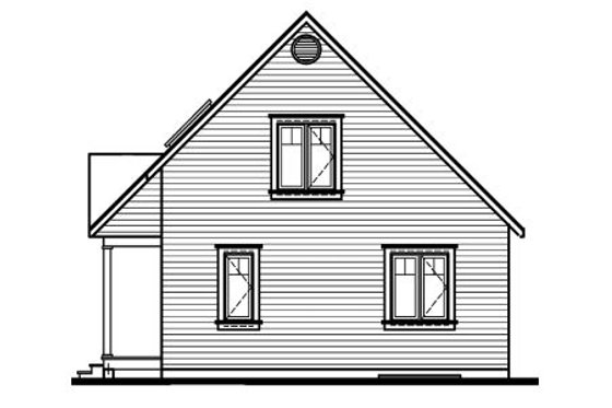 Exterior - Rear Elevation for Cottage House Plan #23-488 - 2 bed, 2 bath