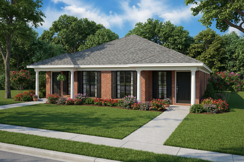 House Plan Design - Southern Exterior - Front Elevation Plan #17-1096