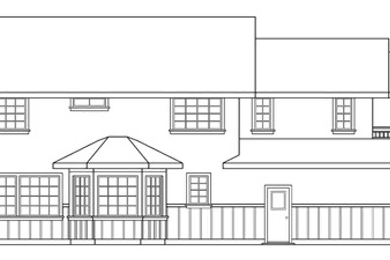 Home Plan - Exterior - Rear Elevation for Tudor House Plan #124-341 - 3 bed, 2.5 bath