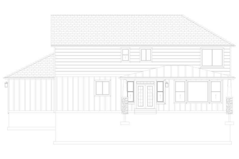 House Design - Exterior - Rear Elevation 3 for Craftsman House Plan #1060-215 - 4 bed, 2.5 bath
