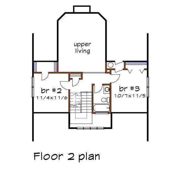 Craftsman Floor Plan - Upper Floor Plan #79-222
