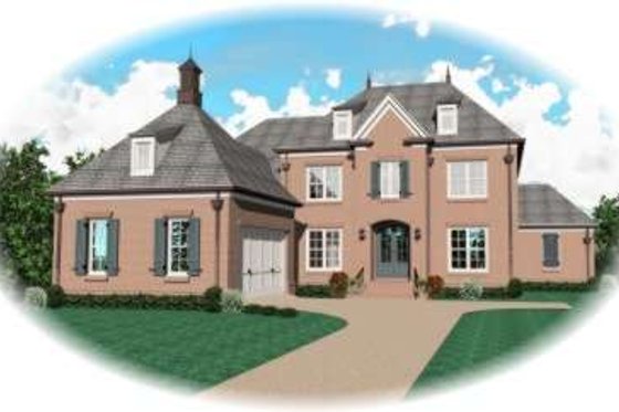 Exterior - Front Elevation for European House Plan #81-1228 - 4 bed, 3 bath