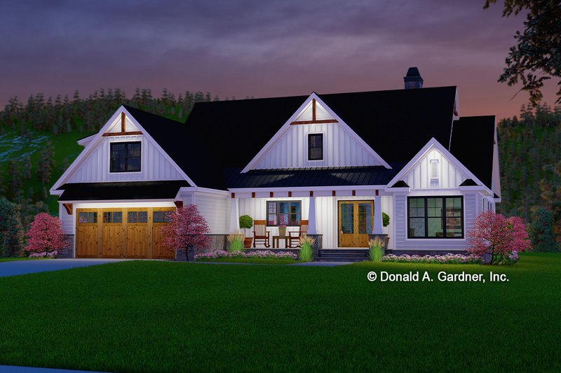 House Design - Exterior - Front Elevation 3 for Farmhouse House Plan #929-1099 - 3 bed, 2 bath