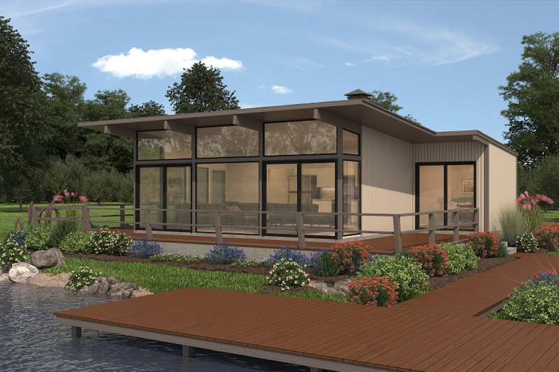 Dream House Plan - Exterior - Front Elevation 5 for Contemporary House Plan #72-529 - 2 bed, 2 bath