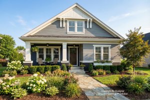 House Blueprint - Bungalow Exterior - Front Elevation Plan #51-1484