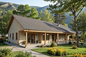 Dream House Plan - Cabin Exterior - Front Elevation Plan #117-517