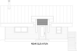 Exterior - Rear Elevation for Country House Plan #932-1123 - 1 bed, 2 bath