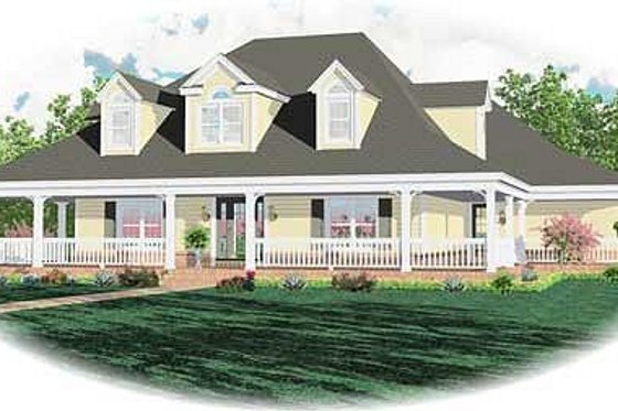 Exterior - Front Elevation for Country House Plan #81-1456 - 3 bed, 3.5 bath