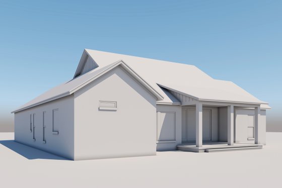 Exterior - Rear Elevation 1 for Farmhouse House Plan #430-298 - 3 bed, 2.5 bath