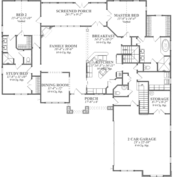 European Floor Plan - Main Floor Plan #63-126