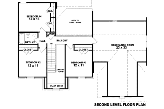 Floor Plan - Upper Floor for European House Plan #81-13721 - 4 bed, 2.5 bath