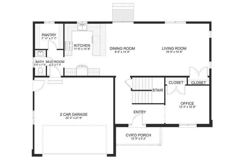 Architectural House Design - Floor Plan - Main Floor for Traditional House Plan #1060-448 - 3 bed, 2.5 bath