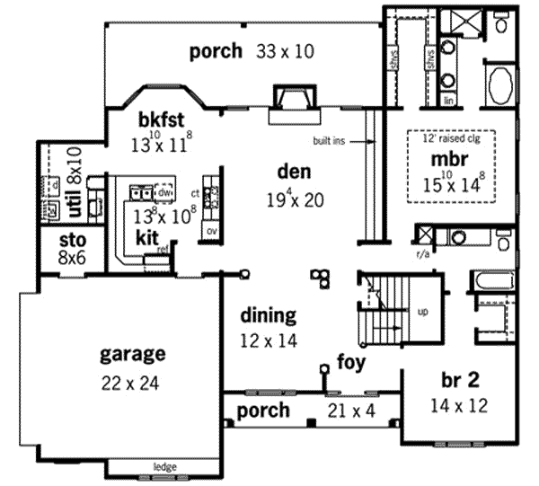 Country Floor Plan - Main Floor Plan #16-251