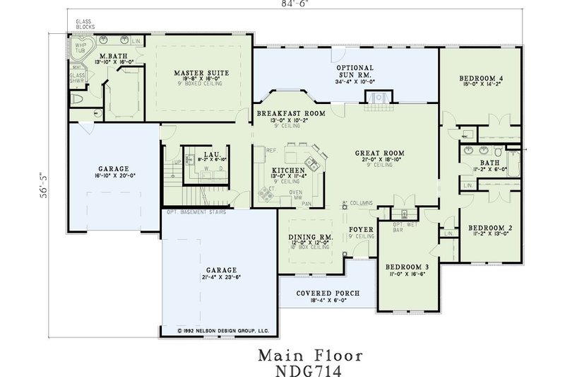 House Blueprint - Floor Plan - Main Floor for Traditional House Plan #17-586 - 4 bed, 2 bath