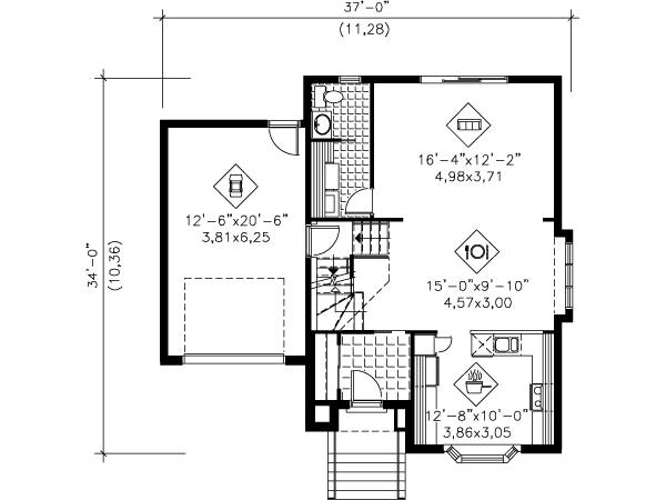 European Floor Plan - Main Floor Plan #25-4178