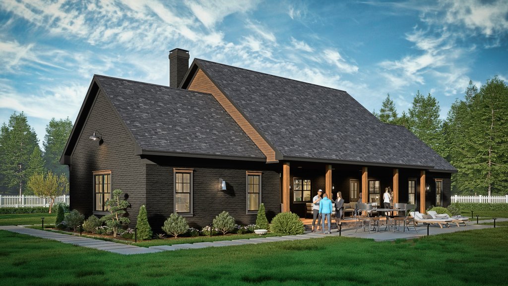 Exterior - Rear Elevation for Farmhouse House Plan #54-683 - 3 bed, 2.5 bath
