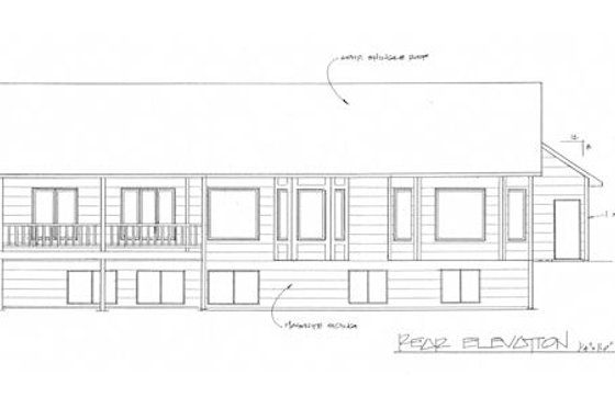 Exterior - Rear Elevation for Traditional House Plan #58-213 - 3 bed, 2 bath
