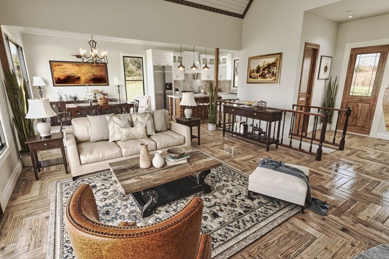 House Blueprint - Interior - Family Room for Cottage House Plan #54-596 - 3 bed, 2 bath