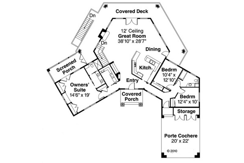 House Blueprint - Floor Plan - Main Floor for Contemporary House Plan #124-850 - 5 bed, 3.5 bath