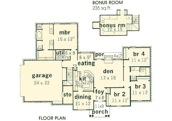 European Floor Plan - Main Floor Plan #16-149