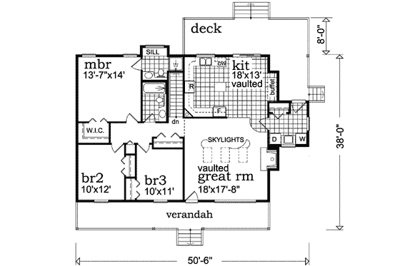 Country Floor Plan - Main Floor Plan #47-646