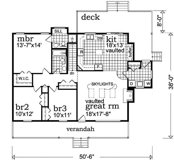 Country Floor Plan - Main Floor Plan #47-646