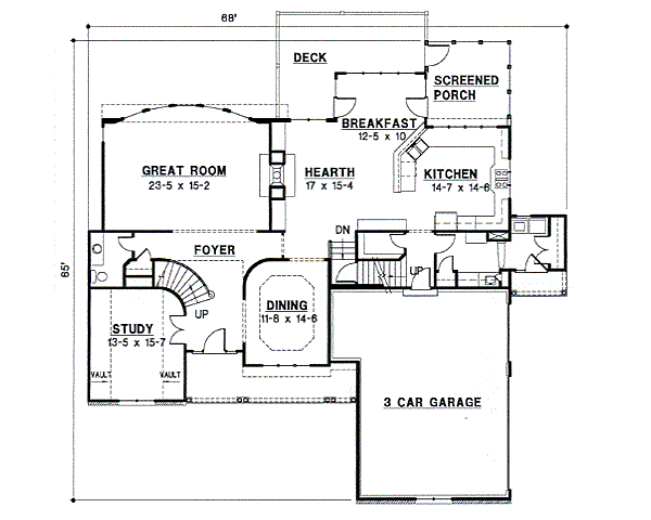 Traditional Floor Plan - Main Floor Plan #67-616