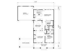 Floor Plan - Main Floor for Bungalow House Plan #30-339 - 3 bed, 3.5 bath