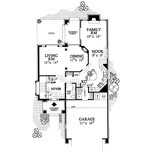 Architectural House Design - Traditional Floor Plan - Main Floor Plan #72-343