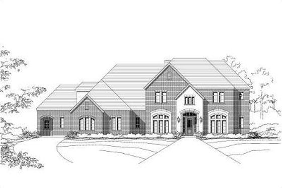 Exterior - Front Elevation for Colonial House Plan #411-356 - 4 bed, 4.5 bath