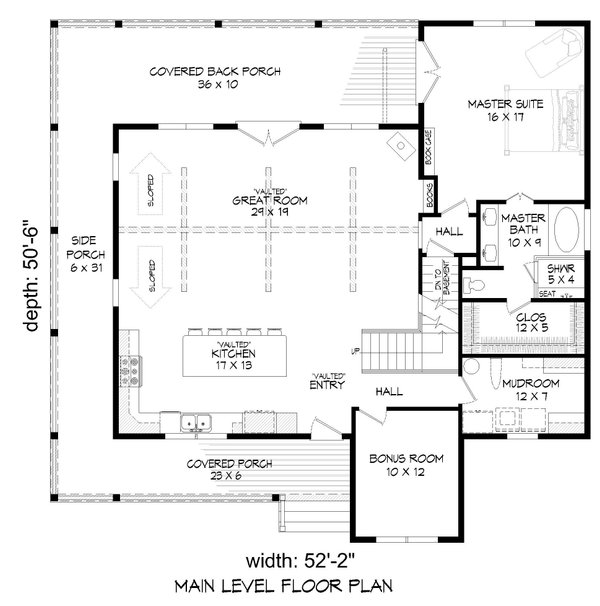 Traditional Floor Plan - Main Floor Plan #932-485