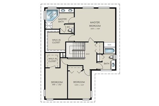 Floor Plan - Upper Floor for Traditional House Plan #427-7 - 3 bed, 3 bath