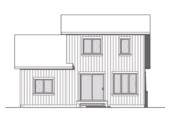 Exterior - Rear Elevation for Craftsman House Plan #23-2683 - 2 bed, 1.5 bath