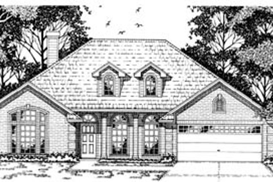 Exterior - Front Elevation for Traditional House Plan #42-179 - 4 bed, 2 bath