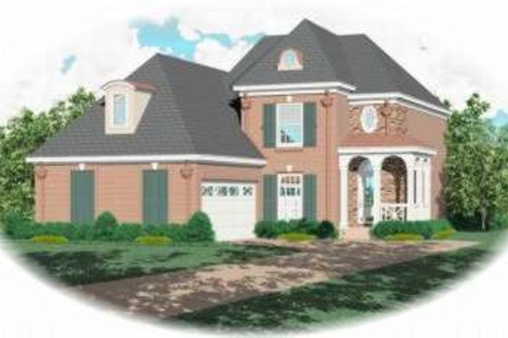 Exterior - Front Elevation for European House Plan #81-714 - 3 bed, 2.5 bath