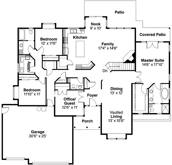 Dream House Plan - Modern Floor Plan - Main Floor Plan #124-201