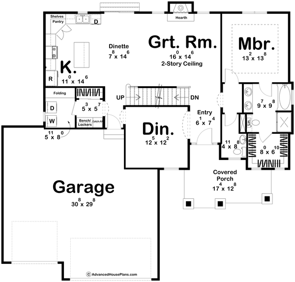 House Design - Craftsman Floor Plan - Main Floor Plan #455-231