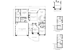 Floor Plan - Main Floor for Adobe / Southwestern House Plan #24-274 - 3 bed, 2 bath