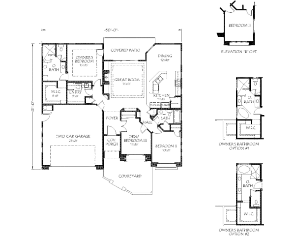 Adobe / Southwestern Floor Plan - Main Floor Plan #24-274
