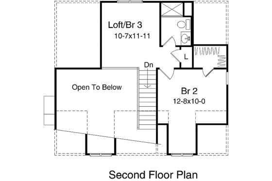 Floor Plan - Upper Floor for Cottage House Plan #22-218 - 3 bed, 2.5 bath