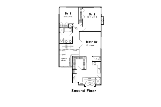 Floor Plan - Upper Floor for Modern House Plan #312-820 - 3 bed, 3 bath