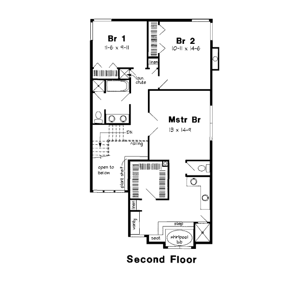 Modern Floor Plan - Upper Floor Plan #312-820