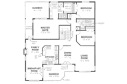 European Style House Plan - 3 Beds 2 Baths 2168 Sq/Ft Plan #18-9162 