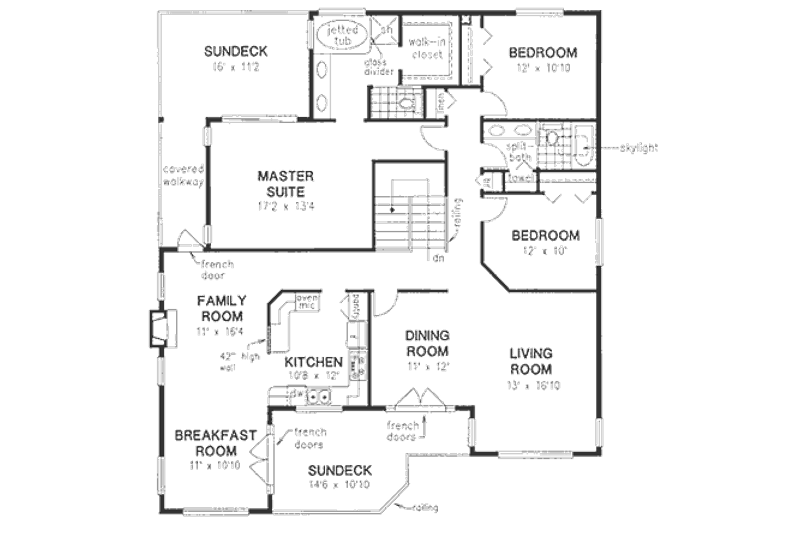 Dream House Plan - Floor Plan - Main Floor for European House Plan #18-9162 - 3 bed, 2 bath