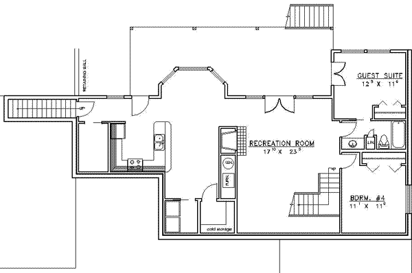 Dream House Plan - Traditional Floor Plan - Lower Floor Plan #117-226