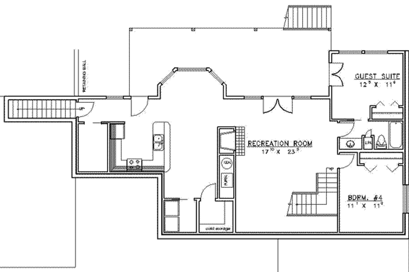 Dream House Plan - Floor Plan - Lower Floor for Traditional House Plan #117-226 - 5 bed, 5 bath