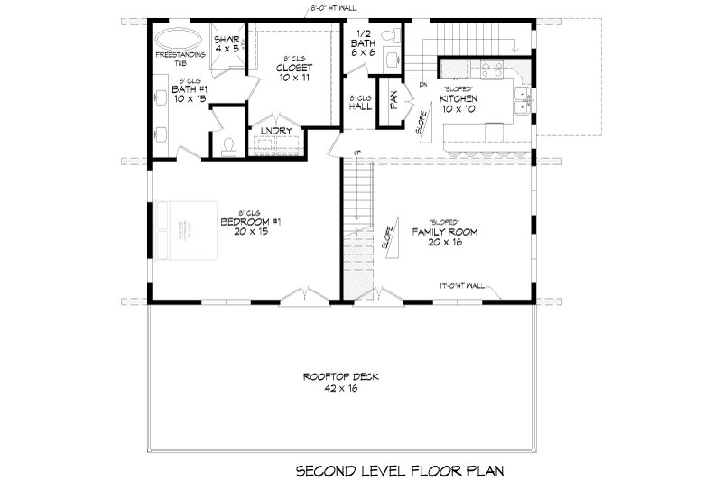 House Plan Design - Floor Plan - Upper Floor for Contemporary House Plan #932-1022 - 3 bed, 2.5 bath
