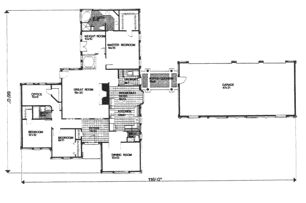 Colonial Floor Plan - Main Floor Plan #30-174