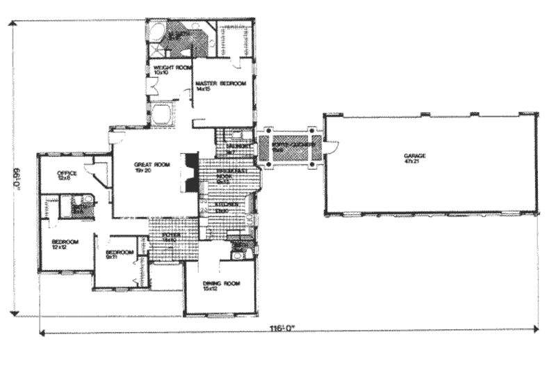 Dream House Plan - Floor Plan - Main Floor for Colonial House Plan #30-174 - 3 bed, 2.5 bath