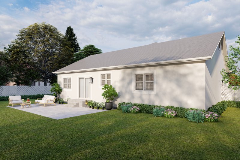 House Blueprint - Exterior - Rear Elevation for Ranch House Plan #1060-192 - 3 bed, 2 bath